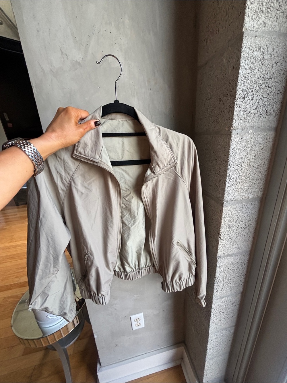 Beige Women's Lightweight Zip-Front Jacket